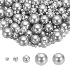 4/6/8/12/14mm Pearl Bead for Vase Filler, 600 Pcs Floating Beads, Light Gray