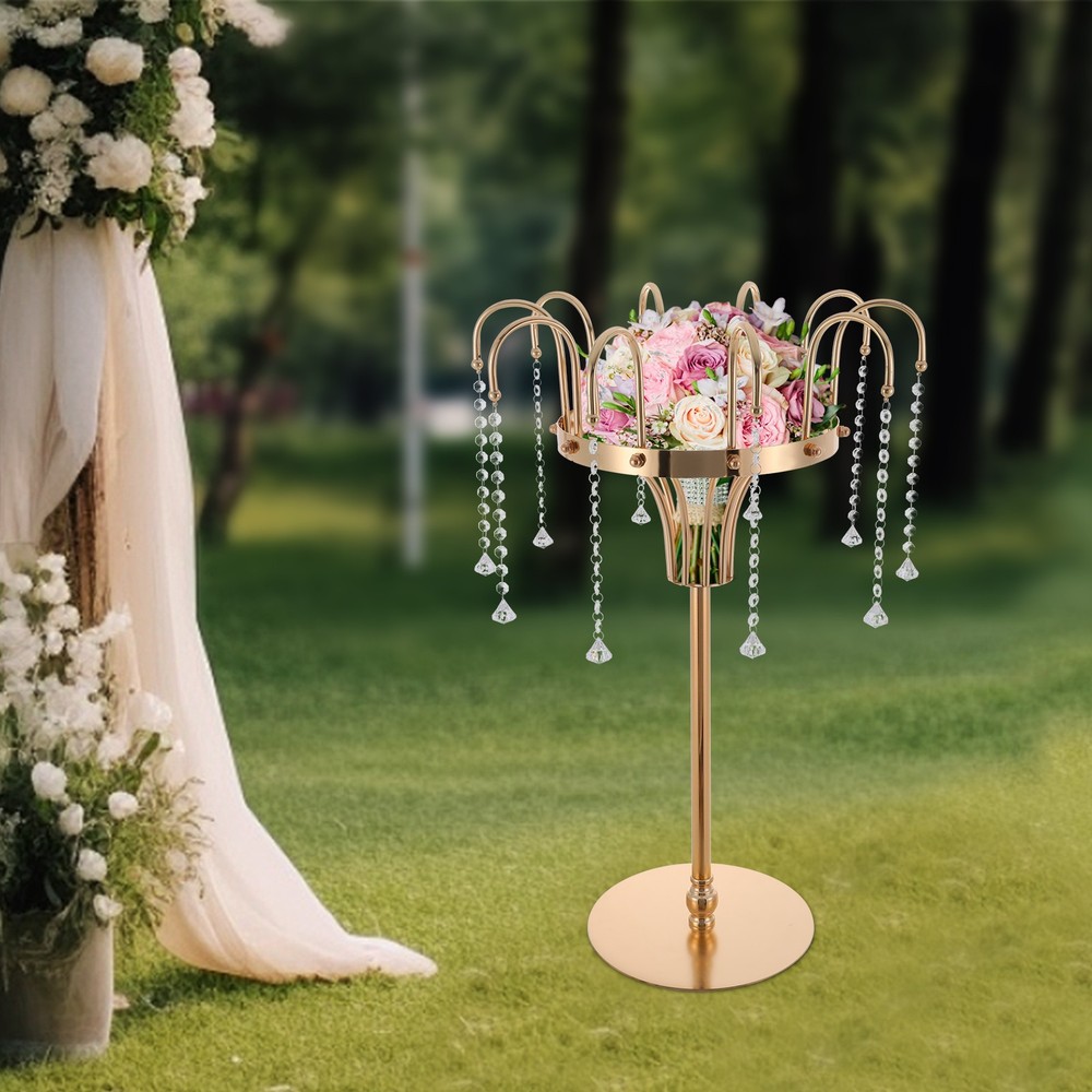 Floor Standing Flower Stand Gold Wedding Celebration Venue Decoration