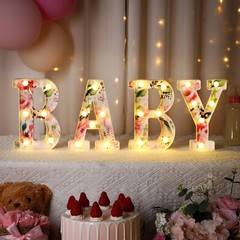 Woodland Greenery Centerpieces Baby Marquee Light up Sign Letters 8.26” Baby…