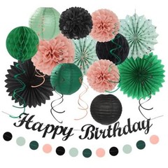 Sage-Green Blush-Pink Black Birthday Party Sage-green Blush-pink Black