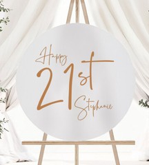 Birthday Sign Sticker Decal 21st 1st One Name Simple & Elegant