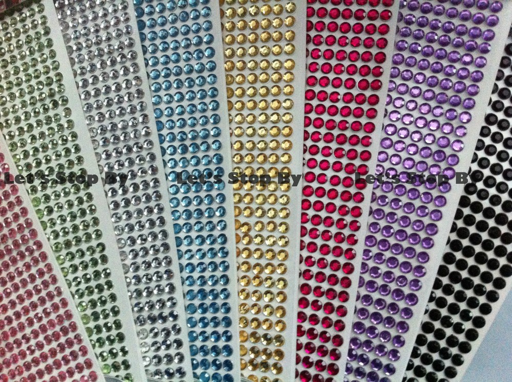 504pcs 6mm Rhinestone Diamond Crystal Bling Decoration Wedding Adhesive Sticker