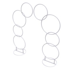2pcs A set Round Wedding Arch Backdrop Rings Loops Flower Balloon Lawn R G1N