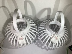 NEW Studio His & Hers White 11” X 11” Decorative Wicker Lanterns HGT1-167