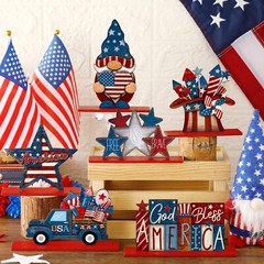 6 Pcs 4th of July Table Decorations Memorial Day Centerpiece Wooden Patriotic…