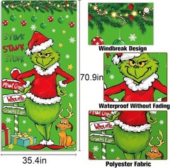 Green Christmas Door Cover Welcome Birthday Party Decorations Winter Holiday …