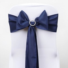 10 Navy Blue Polyester CHAIR SASHES Ties Bows Wedding Party Ceremony Decorations