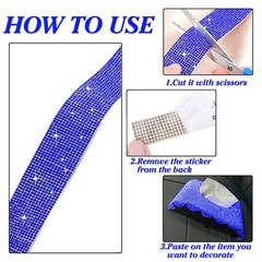 Self Adhesive Crystal Rhinestone Strips Diamond Ribbon Bling Gemstone Sticker…