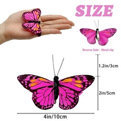 6pcs Artificial Feather Butterfly Decorations Artificial Butterflies for Craf…