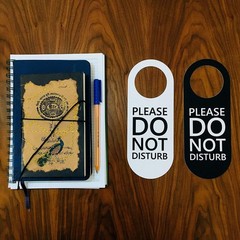 Do Not Disturb Door Hanger Sign 2 Pack (Black & White Double Sided) Please Do…