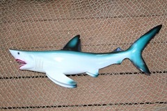 Ocean Theme Wedding Tiki Bar Decor,28″ MONSTER Shark Wall Hanging, 3-D,