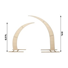 2 BEIGE Fitted Spandex Half Crescent Moon Arch BACKDROP STAND Events Wedding