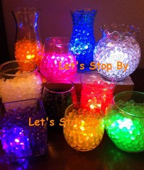 200g Yellow Water Bead + 12 LED submersible Wedding Home Decoration Vase light