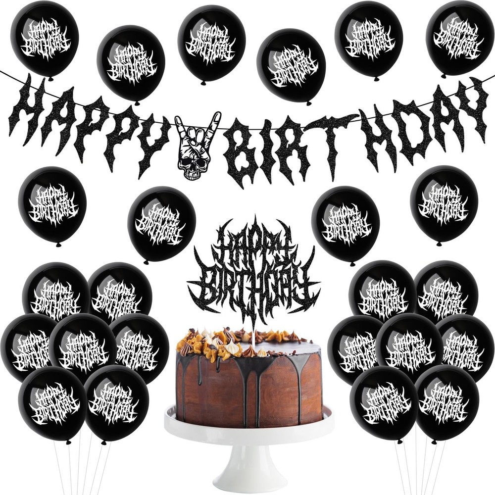 Heavy Metal Happy Birthday Balloons Death Metal Balloons Happy Birthday Heavy…