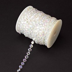 IRIDESCENT DIAMOND-CUT ACRYLIC CRYSTAL BEAD ROLL – 99 FEET