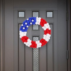 Ball Wreath in Red Blue White for Independence Day For Home Party Decor