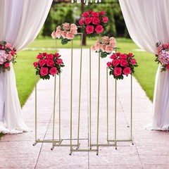 Gold Steel 5-Piece Multi-Height Floral Backdrop Stand Set 125–205 cm