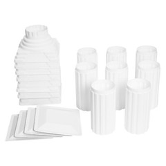 Roman Column 4 Piece Set White, Wedding Decorative Pillars Adjustable Height
