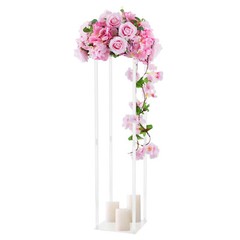 5pcs Wedding Flower Stand Acrylic Pillar Vase Stand Party Centerpiece Decor