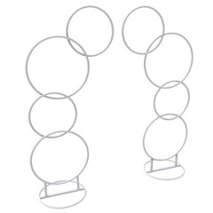 Set of 2 Oversized Round Wedding Arch Backdrop Metal Hoop Floral Stand Party Dec