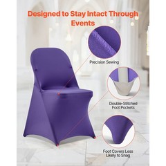 Uimoso 50PCS Purple Stretch Spandex Chair Covers for Weddings and Events