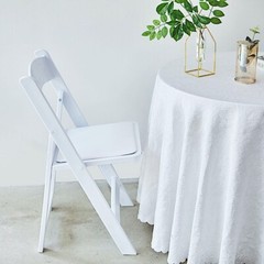 WHITE 31″ Resin FOLDING CHAIR Vinyl Padded Seat Wedding Reception Decorations