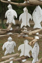 Ocean Theme Wedding Hanging Driftwood Decor Sea Turtle Ocean Fish – 3 items