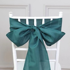 10 Peacock Teal Polyester CHAIR SASHES Ties Bows Wedding Party Ceremony