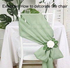 10 light green fabric ribbons for decorating chairs- (58 Inches X 13 inches).