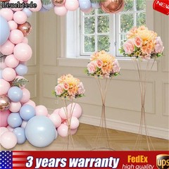 3 pcs Gold Wedding Table Hourglass-shaped Flower Stand For Anniversary Ceremony