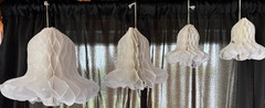 4 Pieces Paper Wedding Party Bells White Honeycomb Hanging – 9″, 7″, 5″ USA