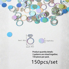 150Pc Iridescent Diamond Ring Confetti Wedding Bridal Shower Table Scatter Decor