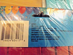 4 UNOPENED PACKS ONE 9 FT GARLAND WITH 6 TISSUE POM POMS IN EACH PACK RED & BLUE