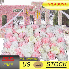 6pcs Artificial Flowers Wall Panel Rose Hydrangea Wedding Party Backdrop Decor