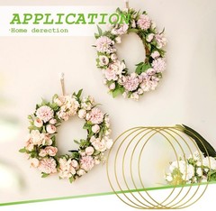 5 PCS 10 Inch Metal Floral Hoop Centerpiece for Table, Metal Wreath Ring with 5