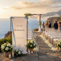Personalized Cotton Linen Wedding Seating Chart Fabric Sign