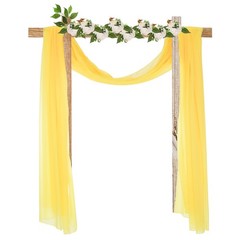 Wedding Arch Drape Fabric, 9.8ft x 4.9ft Yellow Chiffon Fabric Panels Pack of 2