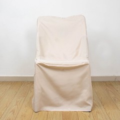 25 pcs Beige LIFETIME Folding CHAIR COVERS Slipcovers Polyester Wedding Supplies