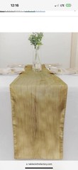 Gold Crinkled Taffeta Table Runners (9 Count) 12” x 108”