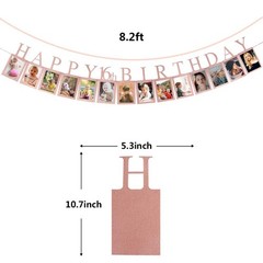 Rose Gold Happy 16th Birthday Photo Banner – Sweet Sixteen Photo Prop Party B…