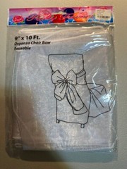 🤍 Lot of 14 Organza Chair Sashes 120″x9″ – White Wedding Party Decor