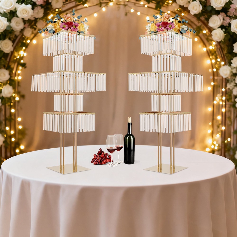 2PCS Wedding Flower Stand, 5 Tier Flower Display Stand, Modern Flower Vase Stand