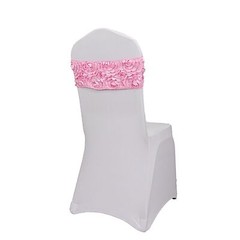 Satin Rosettes Stretchable Spandex Banquet Chair Sashes Wedding Decorations SALE