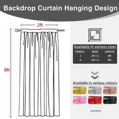 VOK Silver Sequin Backdrop Curtains 2 Panels 2FTx8FT Glitter Photography Back…