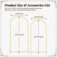 Arch Backdrop Stand Golden for Birthday Party Graduation Ceremony Decoration US