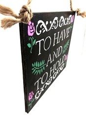 Wedding Day Wood Sign Stained Handmade TO HAVE And TO HOLD 12″Lx14″Wx.5″D NEW