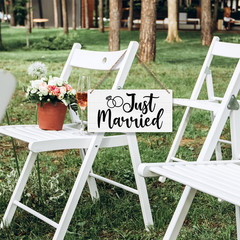 Just Married Sign Wall Hanging Just Married Decorations Wedding Accessories Stuf