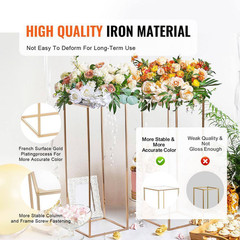 10 PCS 31.5 In./80 Cm Wedding Flower Stand Metal Vase Column Geometric Stands Go