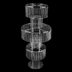 5-Tier Flower Stand Silver Acrylic Crystal Tabletop Wedding Centerpiece 110cm