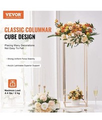 VEVOR 2PCS 31.5in High Wedding Flower Stand, With Acrylic Laminate, Gold Metal